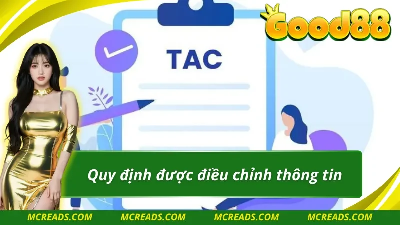 Điều khoản điều kiện về chính sửa thông tin