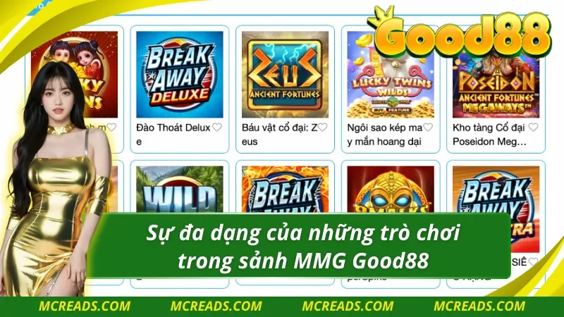 Sự đa dạng của những trò chơi trong sảnh MMG Good88